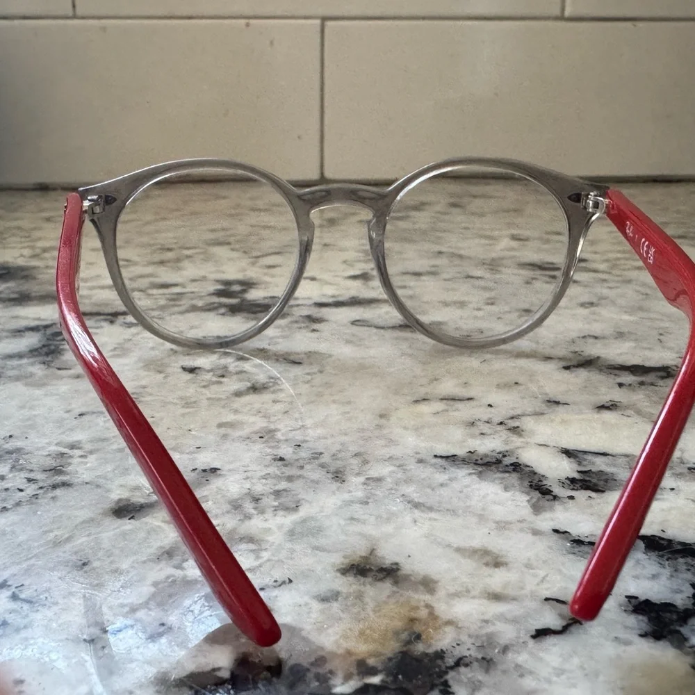 Ray-Ban Kids Glasses with Red and Clear Frame